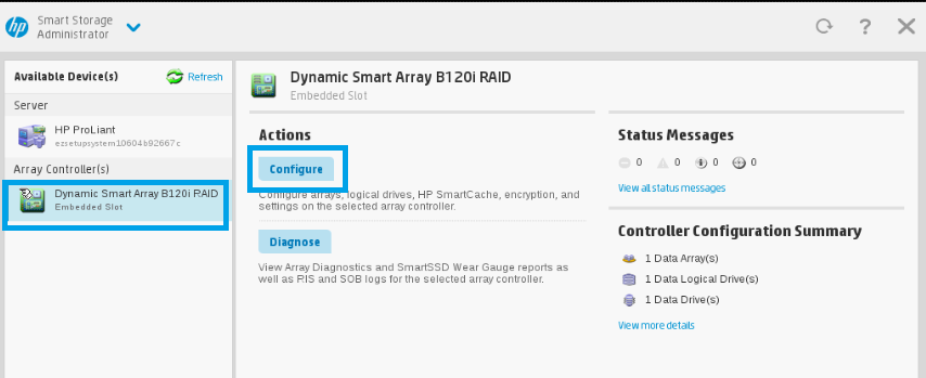 04 - HP Smart Storage administrator - configure raid